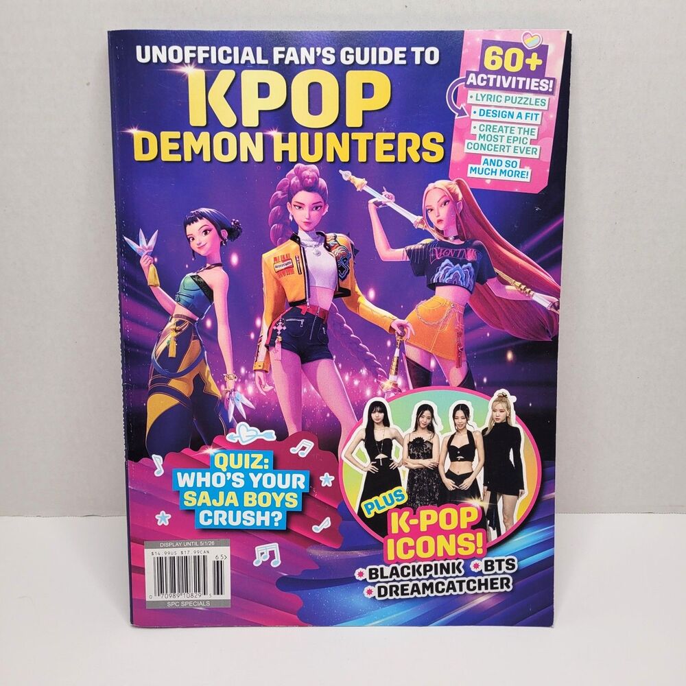Unofficial Fan's Guide to KPOP Demon Hunters Magazine Activity Book Used